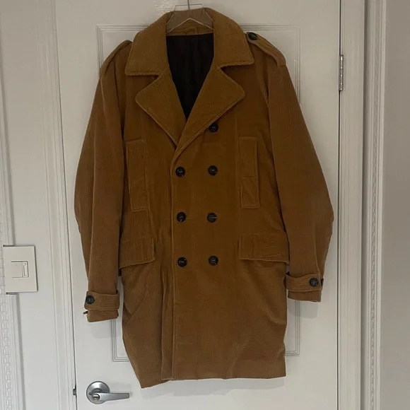 Zara Men's Camel Corduroy Lined Coat - Picture 1 of 5